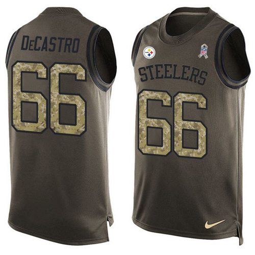 Nike Steelers #66 David DeCastro Green Men's Stitched NFL Limited Salute To Service Tank Top Jersey - Click Image to Close